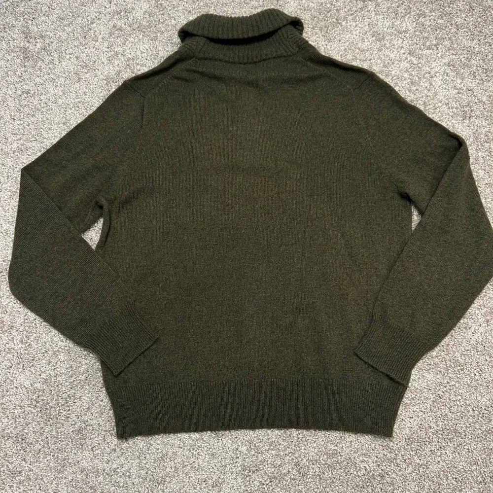 J.Crew Shawl Collar Sweater Wool Blend Men Size Large Olive Green Preppy NWT